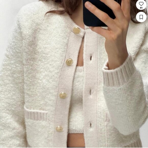 ZARA BOUCLÉ KNIT CARDIGAN Size XL NEW WITH TAG! - Picture 8 of 8